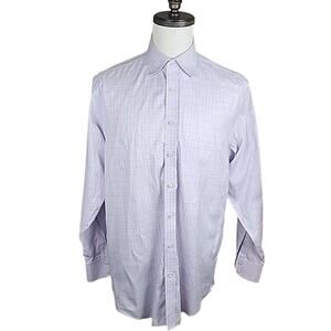 Charles Tyrwhitt Purple Lavender Check Classic Fit Non-Iron Shirt (42) 16.5-34